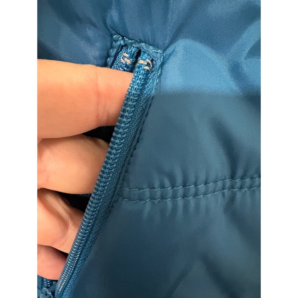 Vintage Y2K American Eagle Teal Puffer Vest Cozy Fleece Lined Warm Winter Layer - Picture 4 of 6